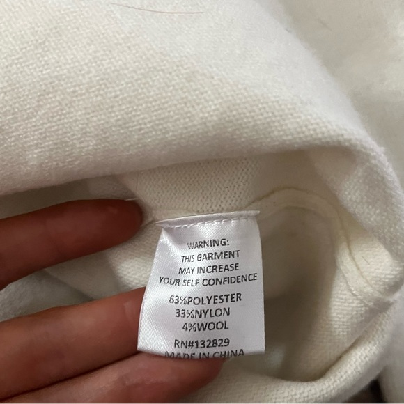 𝅺Revolve || Song of Style || Blossom Cream Wool Sweater Puff Shoulders - Picture 6 of 7